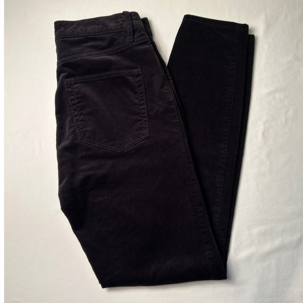 LOFT Women's High Waist Skinny Corduroy Jeans Size 28/6 Black Preppy Classic